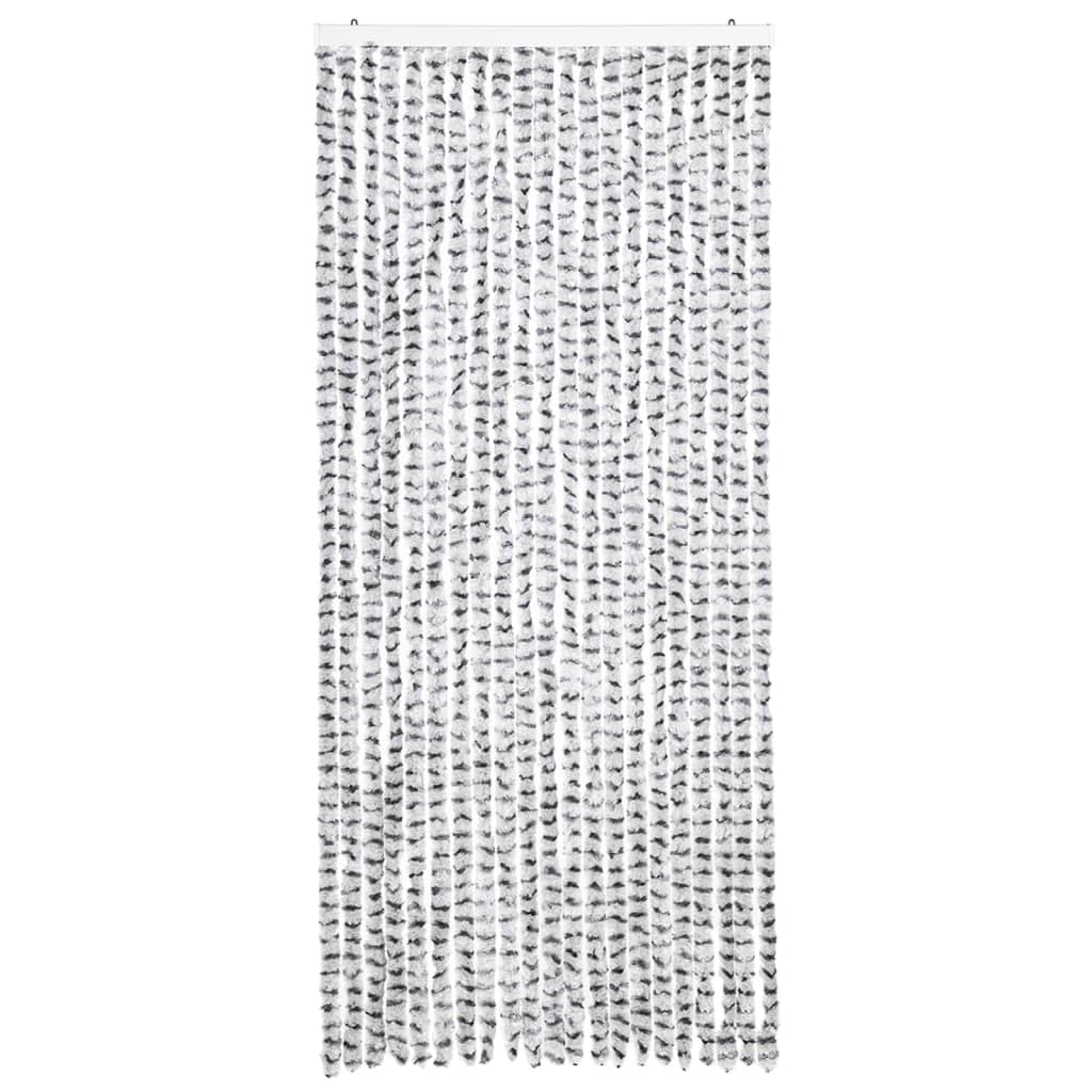 Vidaxl Fly Vorhang 90x220 cm Chenille hell und dunkelgrau