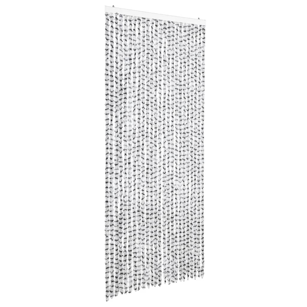 Vidaxl Fly Vorhang 100x220 cm Chenille hell und dunkelgrau