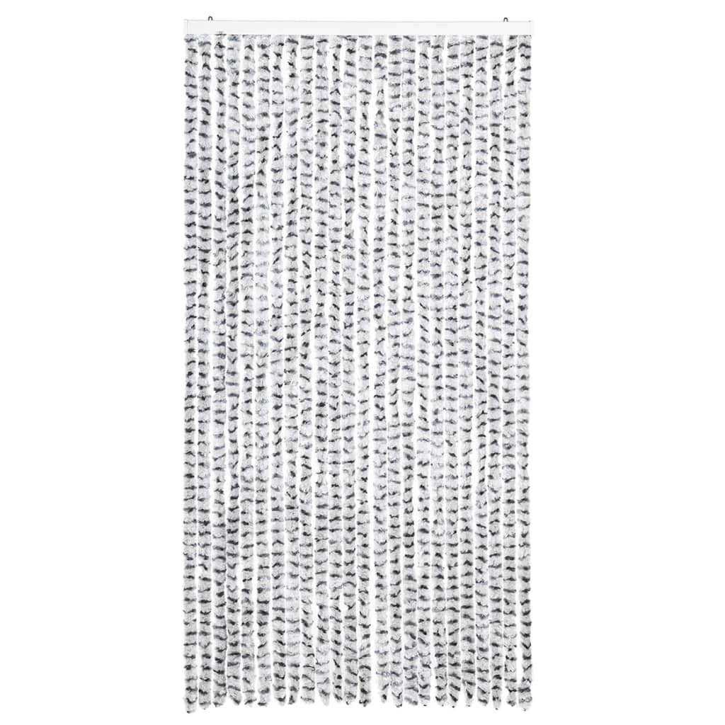 Vidaxl muha zavesa 100x220 cm chenille luči temno siva