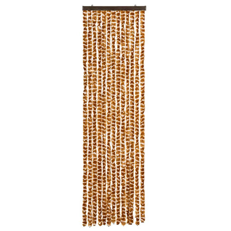Vidaxl Fly Vorhang 56x185 cm Chenille Ocker und Weiß