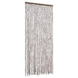 Vidaxl Fly Vorhang 90x220 cm Chenille Taupe und Weiß