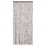 Vidaxl Fly Vorhang 90x220 cm Chenille Taupe und Weiß