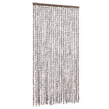 Vidaxl Fly Vorhang 100x220 cm Chenille Taupe und Weiß