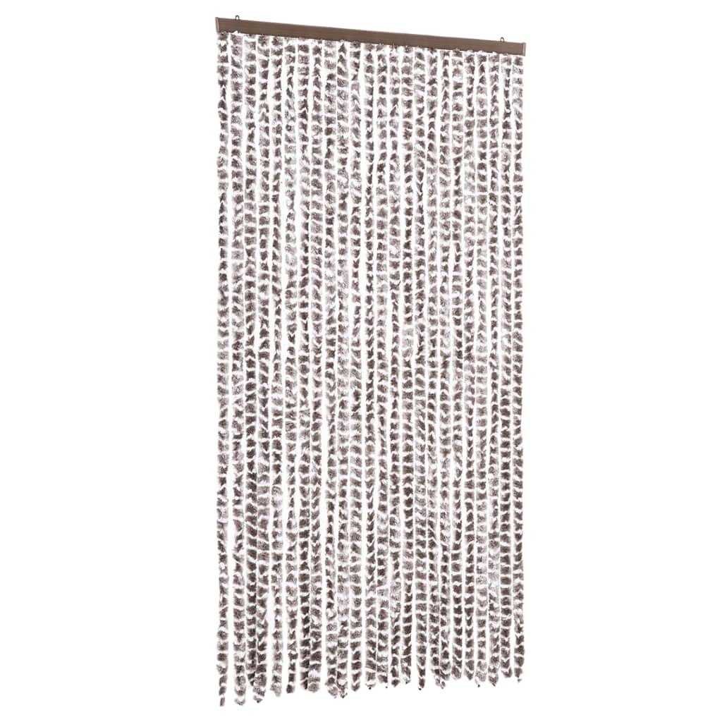 Vidaxl muha zavesa 100x220 cm chenille taupe in bela