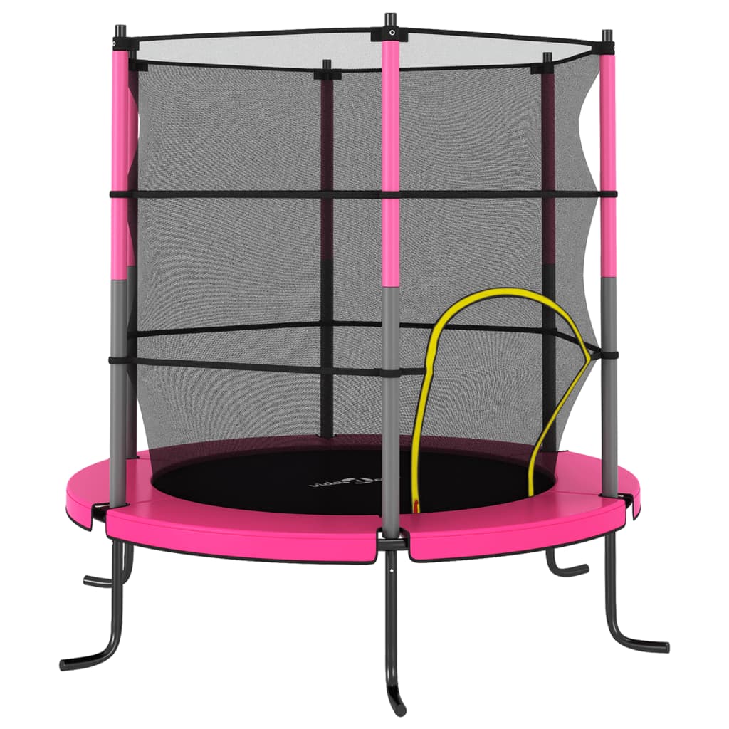 Vidaxl trampolin med säkerhetsnät runt 140x160 cm rosa