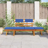 Vidaxl tuinbank met kussens 2-in-1 190 cm massief acaciahout