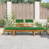 Vidaxl tuinbank met kussens 2-in-1 190 cm massief acaciahout