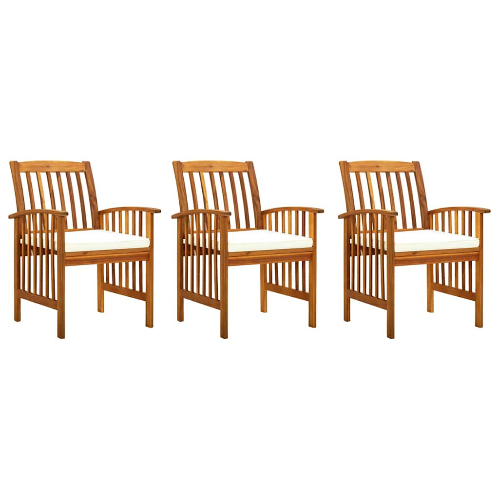 Vidaxl tuinstoelen 3 st met kussens massief acaciahout