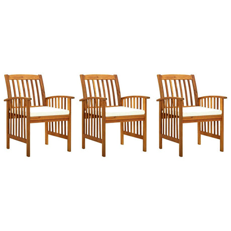 Vidaxl tuinstoelen 3 st met kussens massief acaciahout