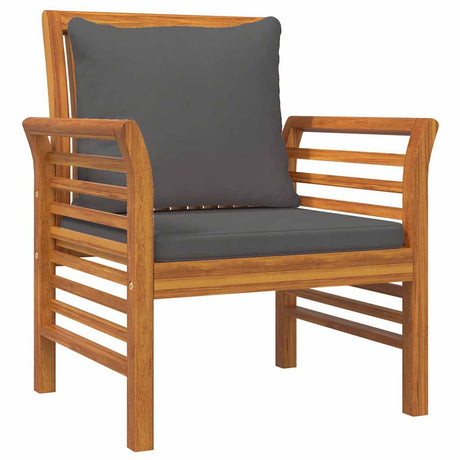 Vidaxl fauteuils 2 st met donkergrijze kussens massief acaciahout