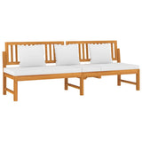 Vidaxl dagbed met crèmekleurig kussen 200x60x75 cm massief acaciahout