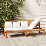 Vidaxl dagbed met crèmekleurig kussen 200x60x75 cm massief acaciahout