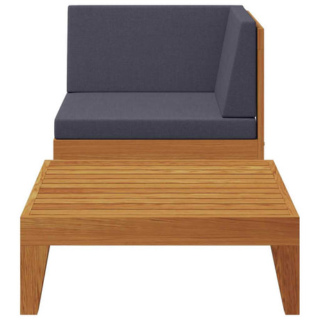 Vidaxl 2-delige loungeset met kussens massief acaciahout