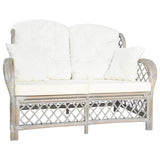 Vidaxl tweezitsbank rattan grijs