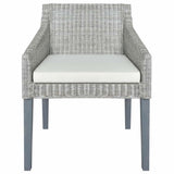 Vidaxl eetkamerstoelen 2 st met kussens natuurlijk rattan grijs