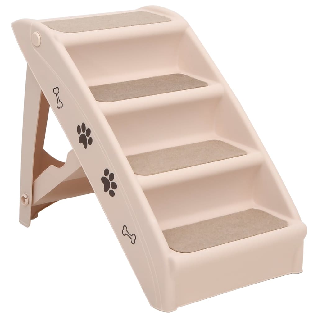 Escalera de perro Vidaxl plegable 62x40x49.5 cm de crema