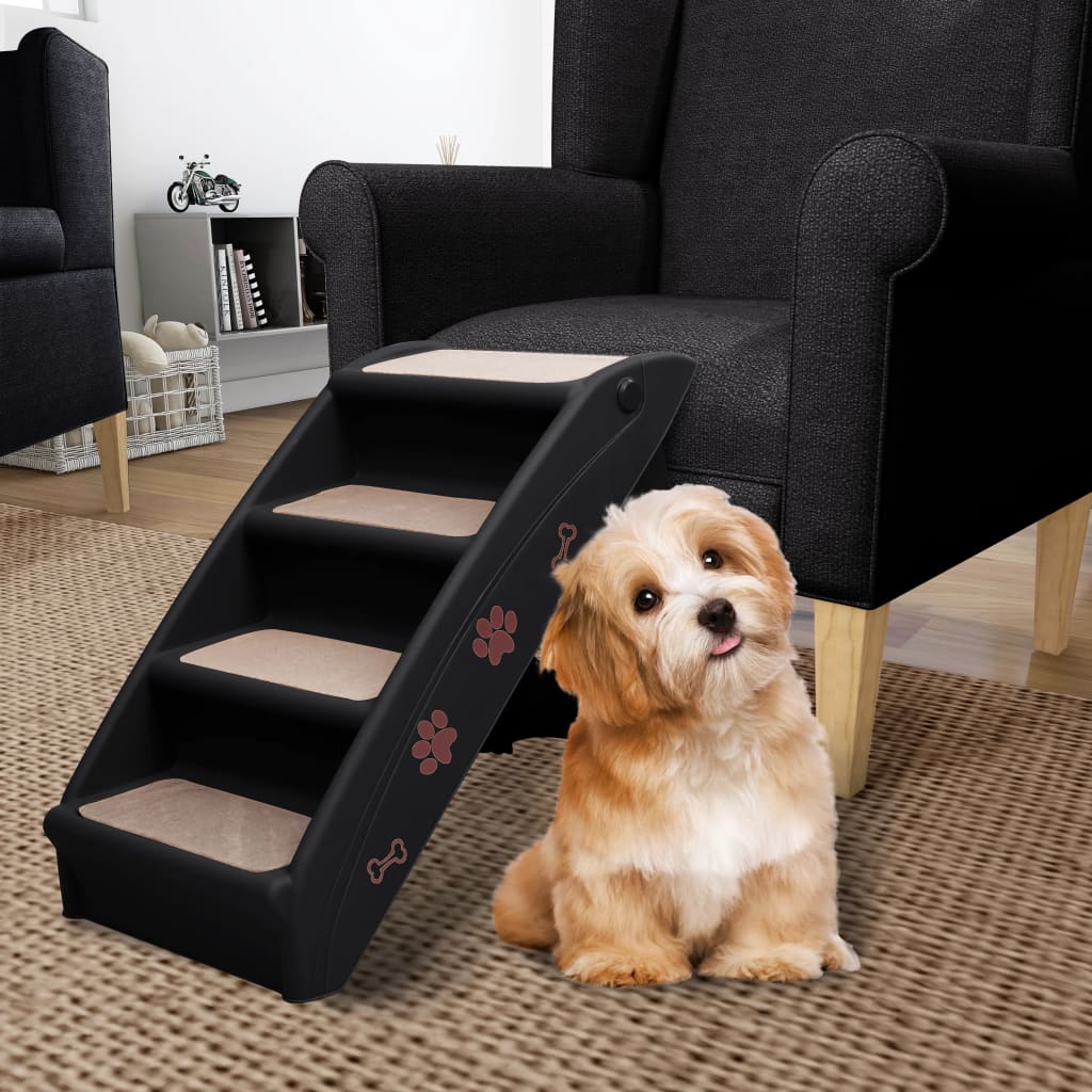 Vidaxl Dog Staircase pliable 62x40x49,5 cm noir