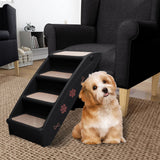 Vidaxl Dog Staircase pieghevole 62x40x49.5 cm nero