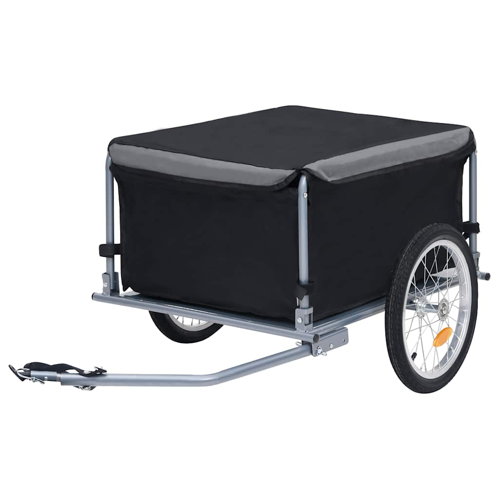 VidaXL Fahrradanhänger 65 kg Schwarz und Grau