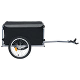 VidaXL Fahrradanhänger 65 kg Schwarz und Grau