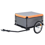 Vidaxl Bicycle Trailer 65 kg grigio e arancione