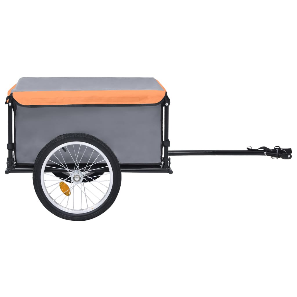 Vidaxl Bicycle Trailer 65 kg grigio e arancione