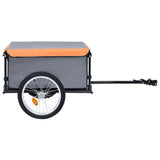 Vidaxl Bicycle Trailer 65 kg grigio e arancione