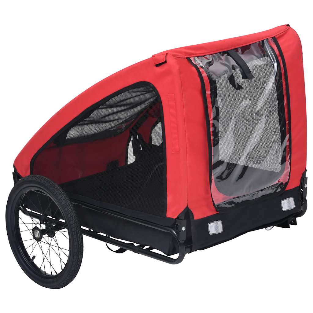 Vidaxl Dog Bike Trailer rød og sort