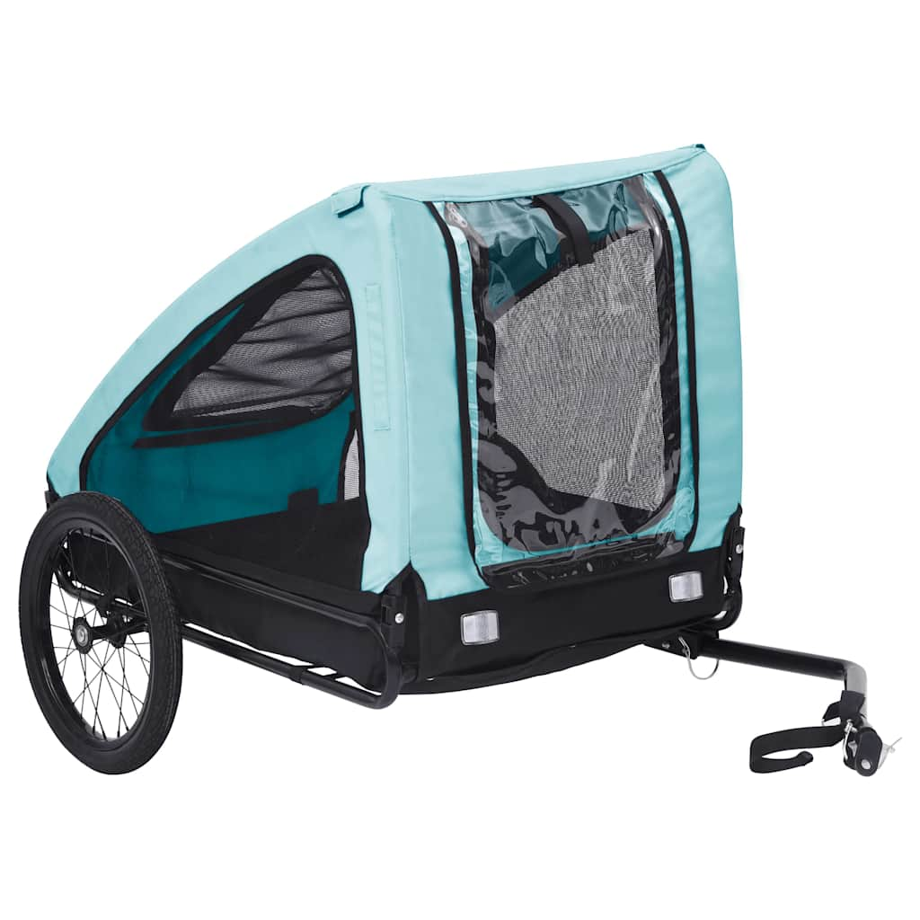 Trailer de bicicleta de perros de Vidaxl azul y negro