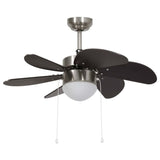 Ventilateur de plafond Vidaxl avec lampe 76 cm brun foncé