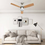 Vidaxl Deckenventilator mit Lampenfernbedienung 108 cm hellbraun