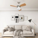 Vidaxl Deckenventilator mit Lampenfernbedienung 76 cm hellbraun