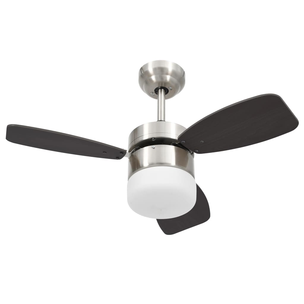 VidaXL ceiling fan with lamp remote control 76 cm dark brown