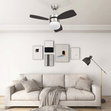 VidaXL ceiling fan with lamp remote control 76 cm dark brown