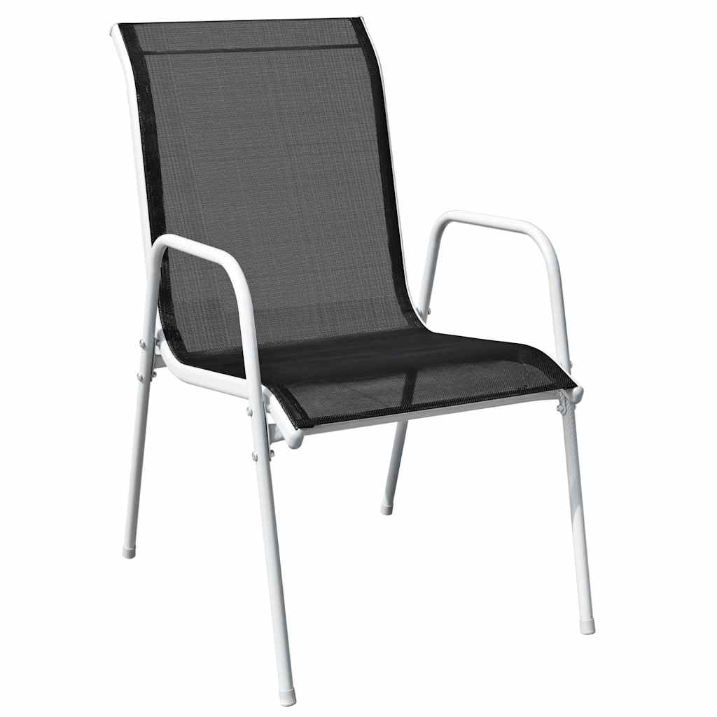 Vidaxl tuinstoelen stapelbaar 2 st staal en textileen zwart