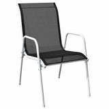 Vidaxl tuinstoelen stapelbaar 2 st staal en textileen zwart