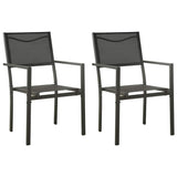 Vidaxl tuinstoelen 2 st textileen en staal zwart en antracietkleurig