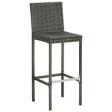 Vidaxl tuinbarkrukken met kussens 2 st poly rattan grijs