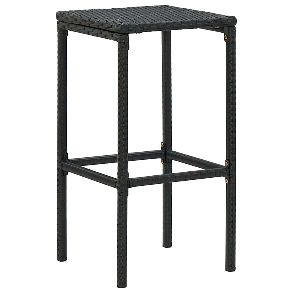 Vidaxl barkrukken met kussens 3 st poly rattan zwart