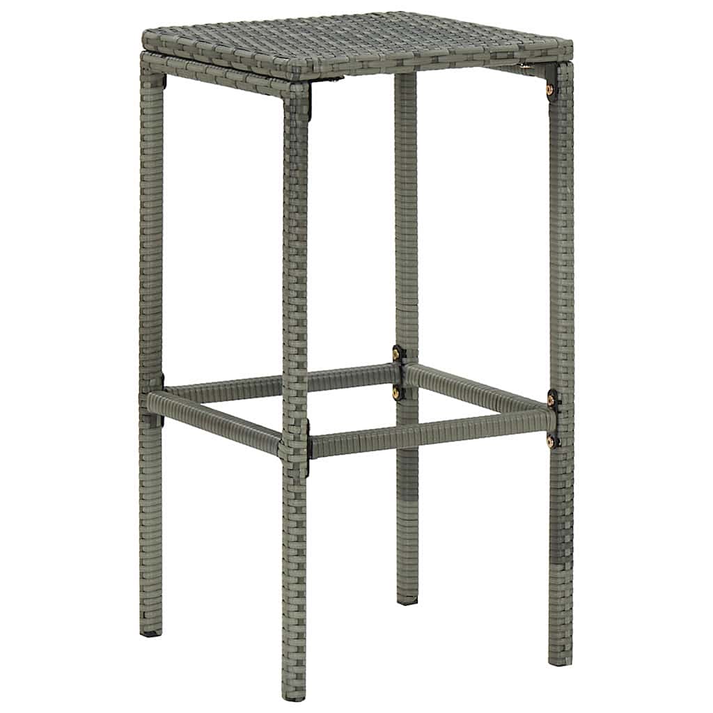 Vidaxl barkrukken met kussens 4 st poly rattan grijs