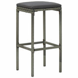 Vidaxl barkrukken 6 st met kussens poly rattan grijs