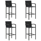 Vidaxl barkrukken 4 st poly rattan zwart