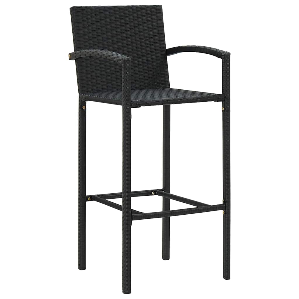 Vidaxl barkrukken 4 st poly rattan zwart
