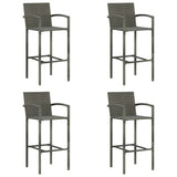 Vidaxl barkrukken 4 st poly rattan grijs