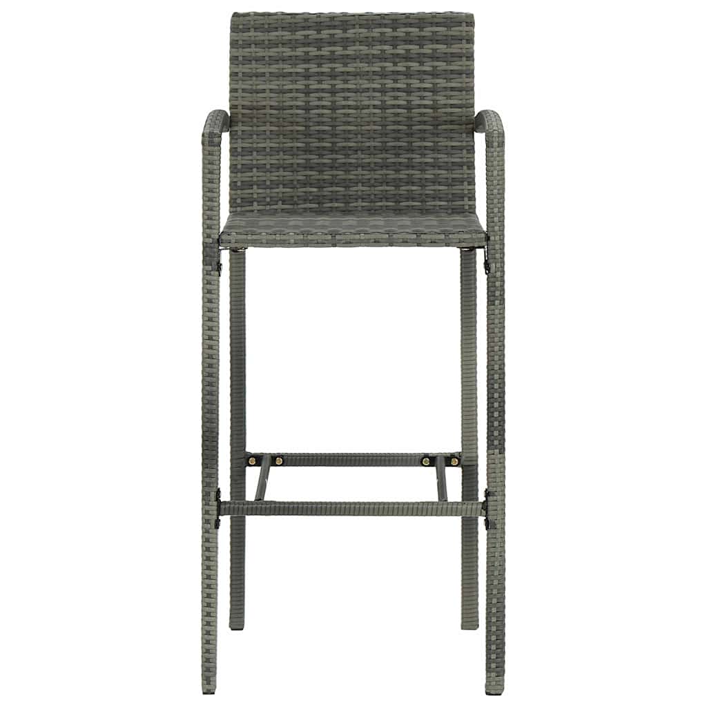 Vidaxl barkrukken 4 st poly rattan grijs