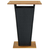 Vidaxl bartafel 80x80x110 cm poly rattan en massief acaciahout zwart