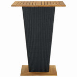 Vidaxl bartafel 80x80x110 cm poly rattan en massief acaciahout zwart