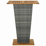 Vidaxl bartafel 80x80x110 cm poly rattan en massief acaciahout grijs