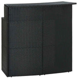 Vidaxl tuinbartafel 120x55x110 cm poly rattan zwart