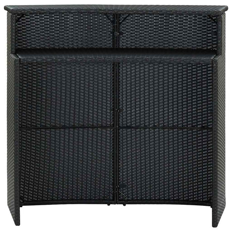 Vidaxl tuinbartafel 120x55x110 cm poly rattan zwart